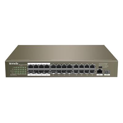 SWITCH POE TENDA TEF1126P (VỚI 24 PORT POE, 1 PORT GIGABIT 1.0GBPS VÀ 1 PORT 1G FSP)